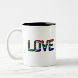 Tasse 2 Couleurs Afrique du Sud Amour Beau Texte Citation Art