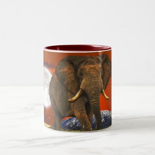 Tasse 2 Couleurs Afrique sauvage Amateurs d'animaux Big Five (Centre)