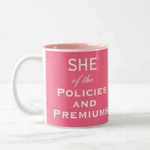 Tasse 2 Couleurs Agent d'assurance courtier Elle des polices Prime