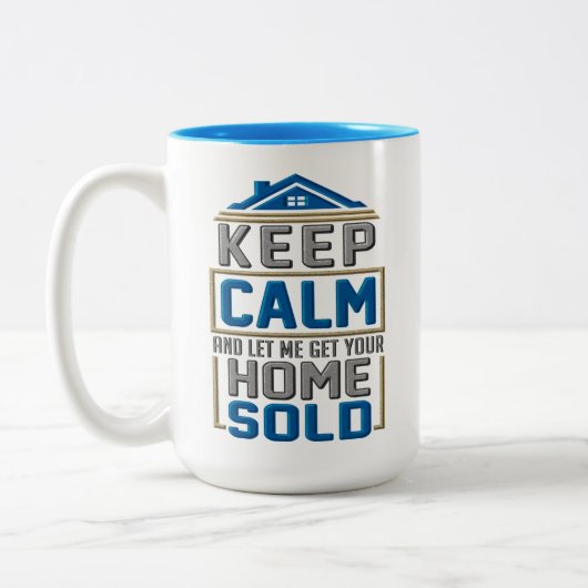 Tasse 2 Couleurs Agent immobilier Conserver le calme Maison Vendu (Gauche)