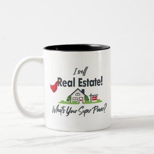Tasse 2 Couleurs Agent immobilier, Realtor Super Hero