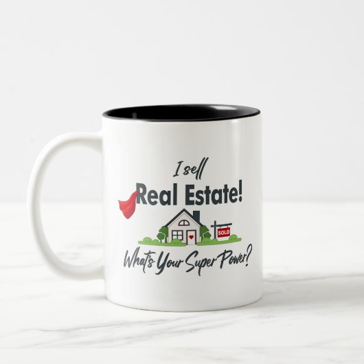 Tasse 2 Couleurs Agent immobilier, Realtor Super Hero (Gauche)