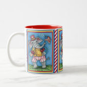 TASSE 2 COULEURS AGRÉABLE PATRIOTIQUE ÉLÉPHANT WAVANT DRAPEAU AMÉRI (Gauche)