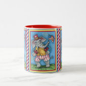 TASSE 2 COULEURS AGRÉABLE PATRIOTIQUE ÉLÉPHANT WAVANT DRAPEAU AMÉRI (Centre)
