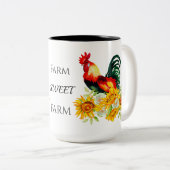 Tasse 2 Couleurs Agritourisme Agritourisme Floral Rooster (Devant droit)