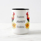 Tasse 2 Couleurs Agritourisme Agritourisme Floral Rooster (Centre)