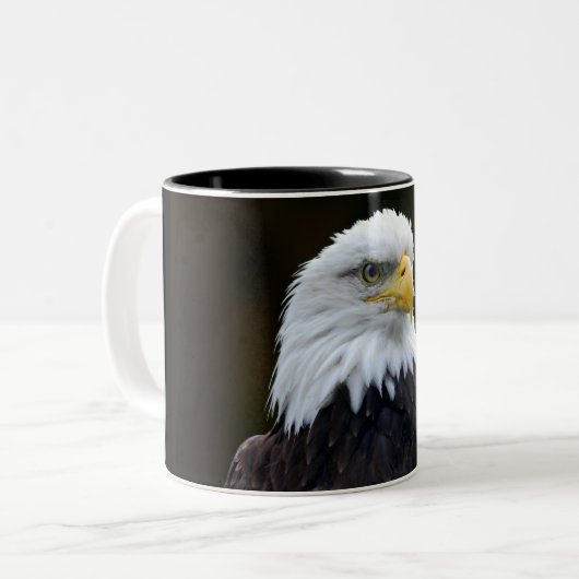 Tasse 2 Couleurs Aigle à tête blanche américaine (Devant gauche)