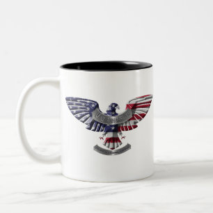 Tasse 2 Couleurs Aigle américain vétéran “Fier d'avoir servi”