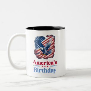 Tasse 2 Couleurs Aigle d'anniversaire de l'Amérique