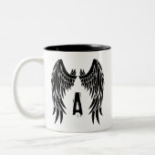 Tasse 2 Couleurs Aile d'angle de tatouage Monogramme (Gauche)