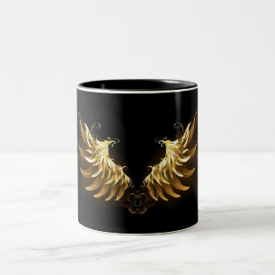 Tasse 2 Couleurs Ailes d'Ange d'or sur arrière - plan noir
