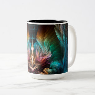 Tasse 2 Couleurs Ailes De L'Artillerie Fractale Abstraite Artillien