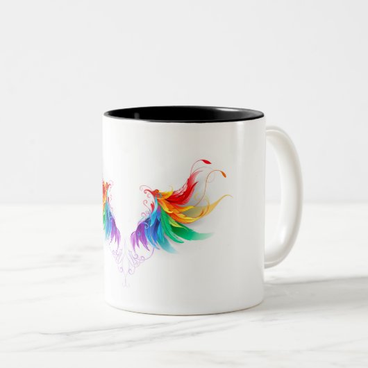 Tasse 2 Couleurs Ailes fluffy arc-en-ciel (Devant droit)