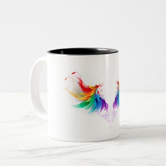 Tasse 2 Couleurs Ailes fluffy arc-en-ciel (Devant gauche)