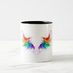 Tasse 2 Couleurs Ailes fluffy arc-en-ciel