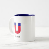Tasse 2 Couleurs Aimant bleu et rouge (Devant gauche)