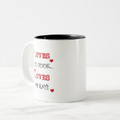 Tasse 2 Couleurs Aime cuisiner Aime manger t-shirts et cadeaux (Devant gauche)
