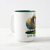 Tasse 2 Couleurs Aimer le mouton (Devant gauche)