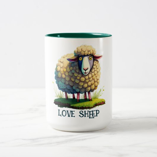 Tasse 2 Couleurs Aimer le mouton (Centre)