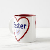 Tasse 2 Couleurs Aimer Pâques (Devant gauche)