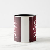 Tasse 2 Couleurs "Aimer, rire et une vie de café" (Centre)