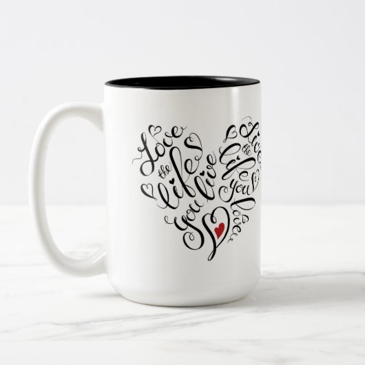 Tasse 2 Couleurs Aimez la vie où vous vivez (Gauche)