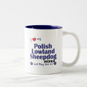 Tasse 2 Couleurs Aimez mes mélanges polonais de chien de berger de