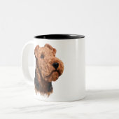 Tasse 2 Couleurs Airdale Terrier Lover Gift (Devant gauche)
