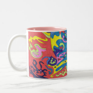 Tasse 2 Couleurs "Aire de jeu sous-marine" Art Abstrait