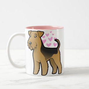 Tasse 2 Couleurs Airedale Terrier/amour de gallois Terrier