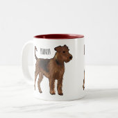 Tasse 2 Couleurs Airedale terrier dog cartoon (Devant gauche)