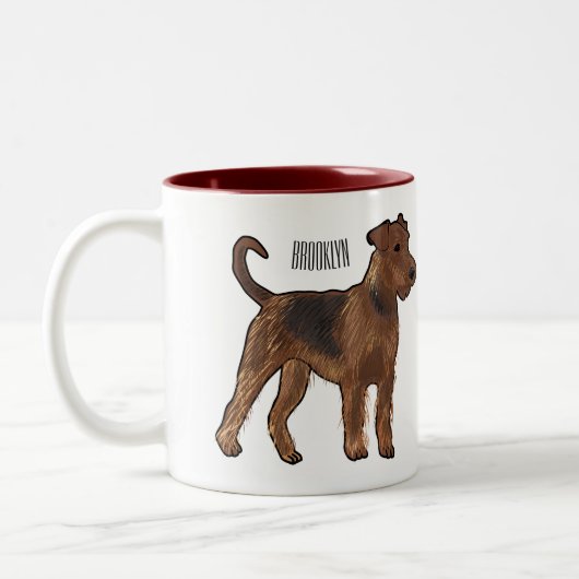 Tasse 2 Couleurs Airedale terrier dog cartoon (Gauche)
