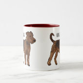 Tasse 2 Couleurs Airedale terrier dog cartoon (Centre)