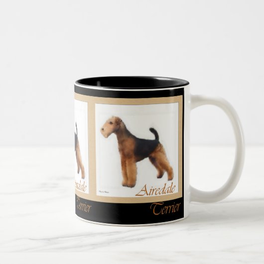 Tasse 2 Couleurs Airedale Terrier Lovers Cadeaux (Droit)