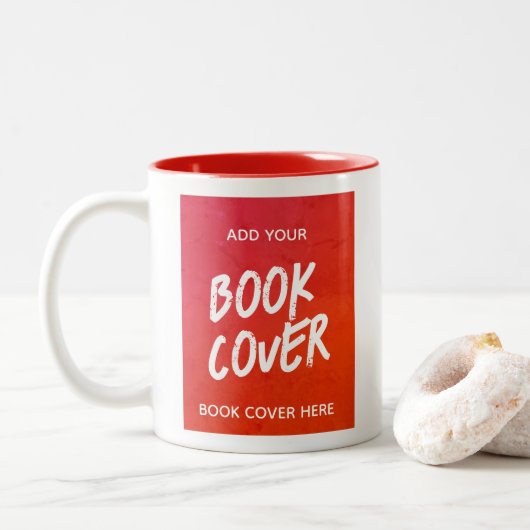 Tasse 2 Couleurs Ajouter couverture de livre rouge Auteur promotion (Avec donut)