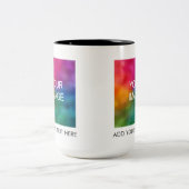 Tasse 2 Couleurs Ajouter une image photo logo commercial Texte Crée (Centre)
