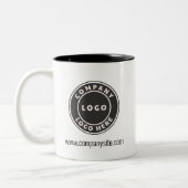 Tasse 2 Couleurs Ajouter votre logo d'entreprise et votre site Web (Gauche)