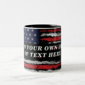 Tasse 2 Couleurs Ajouter votre propre texte sur grunge American fla (Centre)