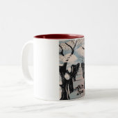 Tasse 2 Couleurs Akida Japonais fleurs arbres. (Devant gauche)