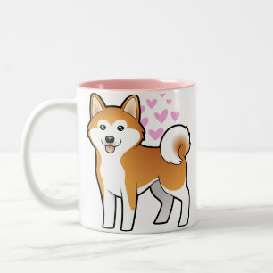 Tasse 2 Couleurs Akita Inu/amour de Shiba Inu