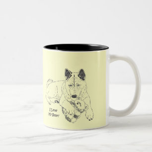 Tasse 2 Couleurs Akita mignon avec l'art rose d'ours de nounours