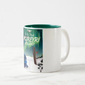 Tasse 2 Couleurs Akureyri Islande affiche voyage (Devant droit)