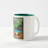 Tasse 2 Couleurs Akureyri Islande affiche voyage (Devant droit)