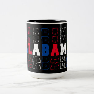 Tasse 2 Couleurs Alabama empilé Word Art