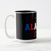 Tasse 2 Couleurs Alabama empilé Word Art (Gauche)