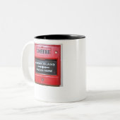 TASSE 2 COULEURS ALARME D'INCENDIE DE CAFÉ (Devant gauche)