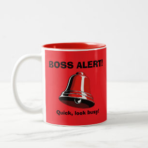 Tasse 2 Couleurs Alerte BOSS ! Regardez Occupé