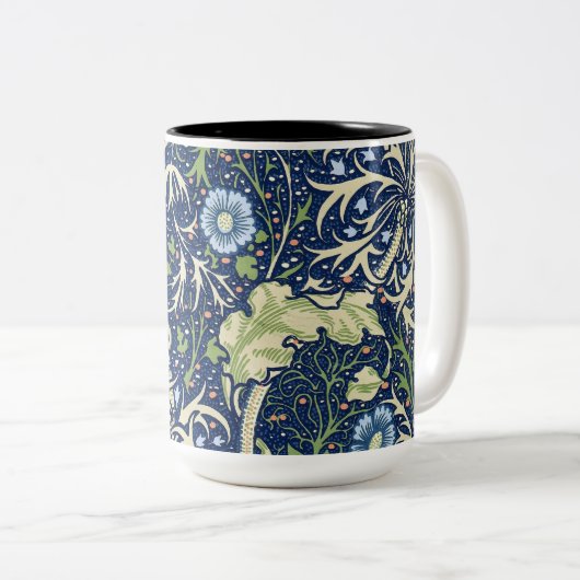 Tasse 2 Couleurs Algues (par William Morris) (Devant droit)