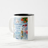 Tasse 2 Couleurs Alice In Wonderland Citation - Imagination (Devant gauche)