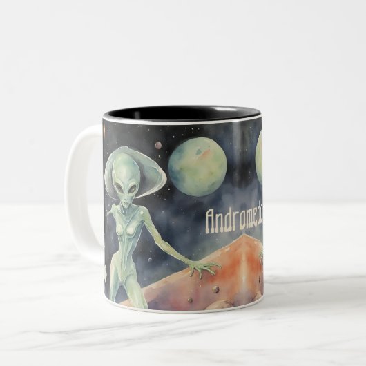 Tasse 2 Couleurs Alien extraterrestre (Devant gauche)